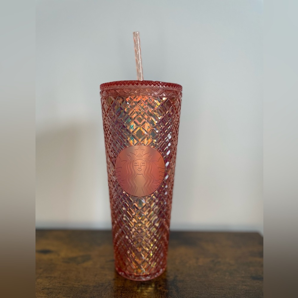 [USED] 2021 Starbucks Rose Gold Jeweled Venti Tumbler